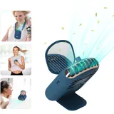 Mini-nackenventilator Ohne Rotorblätter, Wiederaufladbar, 3 Geschwindigkeitsstufen, Spiegel, Klappbarer Ständer (freihändige Bedienung)