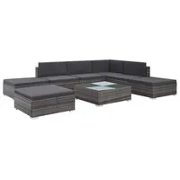 vidaXL Garten-Lounge-Set 8-tlg. grau