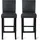 Woltu Barhocker 2er Set gepolstert Holz Kunstleder 2er Set 45 x 45 x 100 cm Grau