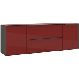 Set One by Musterring Reno TV-Lowboard 182 cm Rot/Bordeaux Glas