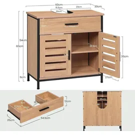 EUGAD Waschbeckenunterschrank 2 Türen 30 x 60 cm Beige