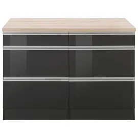 kochstation Unterschrank KS-Ohio 120 x 0 x 0 cm Grau