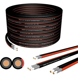 germany b.e.s.t Solarkabel Duplex 4mm2 PV Kabel aus Kupfer, Photovoltaik 50m Schwarz und Rot