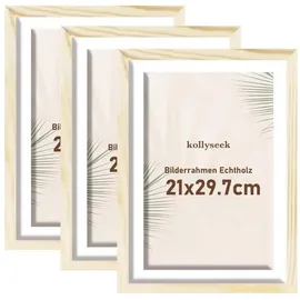 luxuskollektion Bilderrahmen Kieferholz braun 21x29,7 cm 3er Set