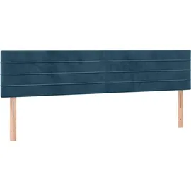 vidaXL Boxspringbett mit Matratze Dunkelblau 180x200 cm Samt
