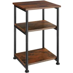 tectake® Beistelltisch, Industrial Style, mit 3 Ablagen, 34 x 30 x 59 cm
