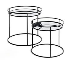 Haku-Möbel Hoya Beistelltische schwarz  2er Set