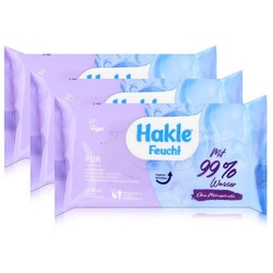 HAKLE feuchtes Toilettenpapier Hakle Feucht Pur mit 99% Wasser 42 Blatt – Toilettenpapier (3er Pack)