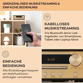 mm_unverified_brand Auna Tragbares Radio mit CD-Player, Kompaktanlage mit Cd, FM-Radio, Aux und Usb, Vintage Stereoanlage mit Lautsprecher und Led-display, Usb-eingang, - Schwarz