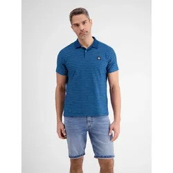 Herren Poloshirt, gestreift - Space Blue - S