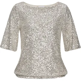 LASCANA Paillettenshirt beige 36