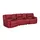 vente-unique Relaxsofa 3-Sitzer - Leder - Rot - AROMA