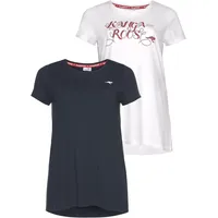 KangaROOS Longshirt, (Packung, 2 tlg., 2er-Pack), Kurzarm, figurumschmeichelnde Passform