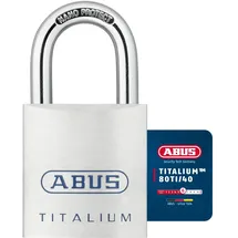 FP ABUS Titalium 80TI/40 gl.-8012 - gleichschließend - Kellerschloss mit leichtem, massiven Schlosskörper aus Spezial-Aluminium - ABUS-Sicherheitslevel 6 - Silber