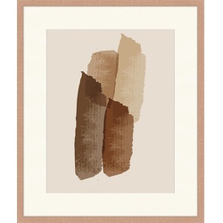 ANY IMAGE Digitaldruck »Abstrakt Braun I«, Rahmen: Buchenholz, natur