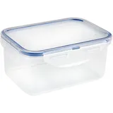 Lock & Lock Lock&Lock Classic Vorratsdose flach, 600ml, Gefrierdosen mit Silikondichtung, stapelbare Brotzeitdosen, Snackbox 15x11x7cm - Transparent