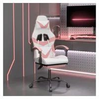 vidaXL Gaming-Stuhl mit Fußstütze Weiß & Rosa