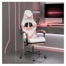 vidaXL Gaming-Stuhl mit Fußstütze Weiß & Rosa