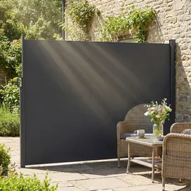 Outsunny Seitenmarkise 5 x 185 cm grau Aluminium