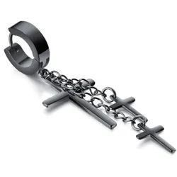 Firetti Single-Creole »Schmuck Geschenk Kreuz« Firetti schwarz