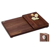 Schneidboard Schneidebrett-Set Nussbaum - Schneidebrett & Zwiebelbrett - Made In Germany - 45x29x3,8 & 29x19x1,5 cm