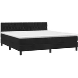 vidaXL Boxspringbett mit Matratze & LED Schwarz 180x200 cm Samt