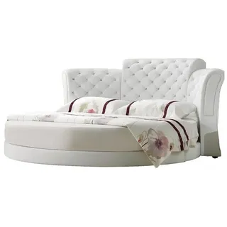 Xlmoebel Rundbett Luxuriöses Doppelbett aus Leder mit rundem Design für Schlafzimmer (Rundbett), Hergestellt in Europa weiß