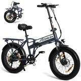 ECORUSH E Bike Klapprad,Elektrofahrrad mit 48V12A Lithium-Akku,E Bike Herren250W Motor & 25km/h,E Bike 20 Zoll Fat Tire, E Mountainbike 7-Gang Getriebe mit Mehrfache Dämpfung,Reichweite Max 90km