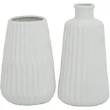 Boltze Vase Esko 2er-Set, weiß