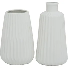 Boltze Vase Esko 2er-Set, weiß