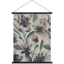 Chic Antique Leinwandbild zum Aufhängen mit Blumen, H97/L76 cm