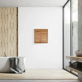 Relaxdays Wandschrank aus Bambus, 2 Türen, höhenverstellbare Einlegeböden, Quadrat Hängeschrank, HBT 56,5x56x21cm, natur