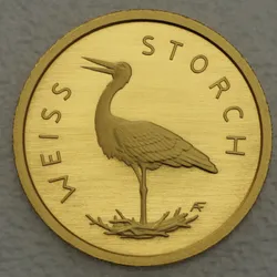 Goldmünze 20 Euro Weißstorch 2020  Heimische Vögel (Deutschland)