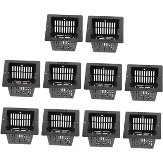 Warmhm Wasserdurchlässige Teich Pflanzkörbe 10er Set - Hydroponische Zimmerpflanzen Anzucht - Quadratische Blumenkästen Mit Wasserstandsanzeiger - Ideal Für Teichpflanzen Und Krebsscheren -