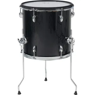 XDrum DD-670 Add-On Set - Dual Zone Pad im 14" x 14" Stand Tom-Format - Mit echtem Holzkessel - Ideale Ergänzung für XDrum DD-670 - Black Sparkle