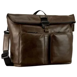 Leonhard Heyden Porto Messenger Leder 38 cm graubraun