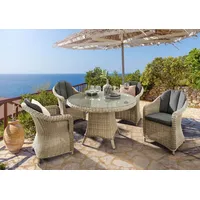 Destiny Malaga Set 5-tlg. Tisch Ø 100 x 75 cm natur meliert