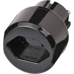 Reisestecker für Euro Steckdose und Schweiz Stecker, schwarz