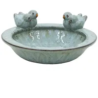 Dehner Vogeltränke Keramik Ø 30,5 cm Höhe 13,5 cm Hellblau