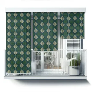 Tulup Senkrechtmarkise Verdunkelnde Balkonmarkise Geometrische Blätter Deko-Außenrollo 40 cm x 290 cm