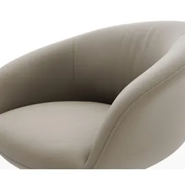 DeLife Drehstuhl Vinka-Flex mit Armlehnen Echt-Leder Schlamm Fußkreuz Edelstahl 360° drehbar Taschenfederkern, Esszimmerstühle