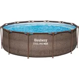 BESTWAY Steel Pro Max Frame Pool Set 366 x 100 cm rattanoptik