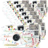 10X 1A PHOTO PORST Einwegkamera Edition I Mog Di in weiß, bunt, mit Blitz, Batterien und Film (10er Pack, je 27 Aufnahmen)