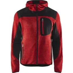 BLAKLÄDER® Strickjacke 4930, mit Softshell, rot/schwarz 1 Stück, Größe: XL