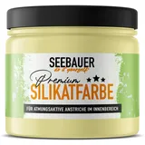 SEEBAUER diy Silikatfarbe Gelb 300ml für Innen (No. 457 Lemon Soda) Atmungsaktive Mineralfarbe für Allergiker - Abwaschbare Wandfarbe - Gelbtöne hohe Deckkraft