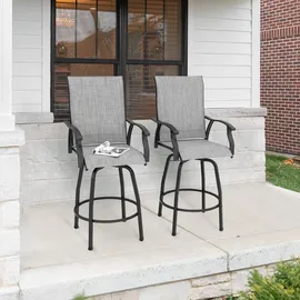 avestar drehbare Garten-Barhocker 2er Set 360° Grau