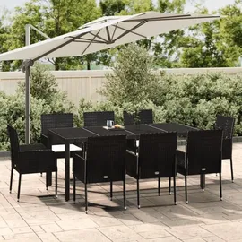 vidaXL Garten-Essgruppe 9-tlg. Schwarz