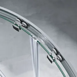 mai & mai Ravenna32K Runddusche mit Schiebetür 80 x 80 cm silber satiniert