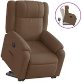 vidaXL Relaxsessel mit Aufstehhilfe Stoff 95 x 99 x 95 cm Braun mit Liegeposition