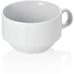 48x Tasse Obertasse 180 ml, Hamburg System, weiß, Porzellan, Kaffeetasse